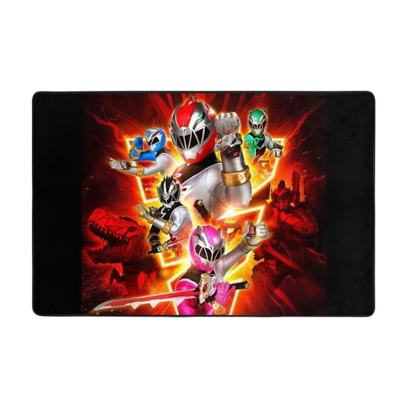 Power Rangers Floor Mat Flannel Anti-Slip Pad Doormat 72"X48" Soft Absorbent & Wear-Resistant Area Rug For Home & Office
