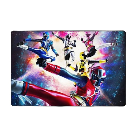 Power Rangers Floor Mat Flannel Anti-Slip Pad Doormat 72"X48" Soft Absorbent & Wear-Resistant Area Rug For Home & Office