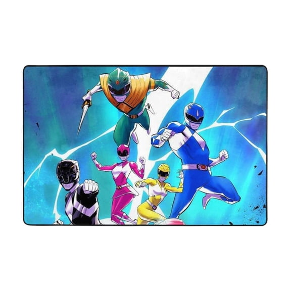 Power Rangers Floor Mat Flannel Anti-Slip Pad Doormat 72"X48" Soft Absorbent & Wear-Resistant Area Rug For Home & Office