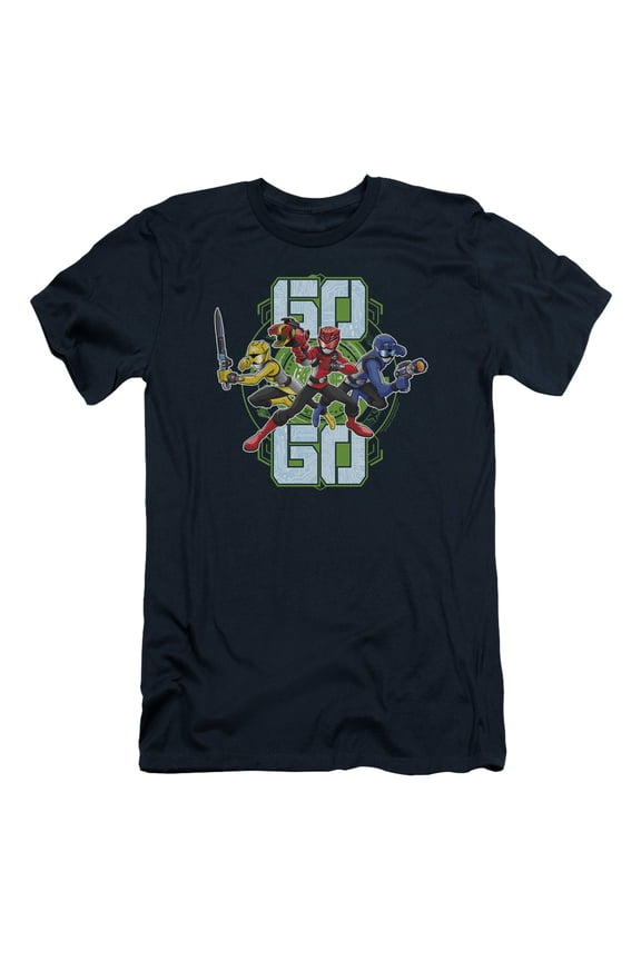 Power Rangers Go Go Adult 30/1 T-Shirt Navy