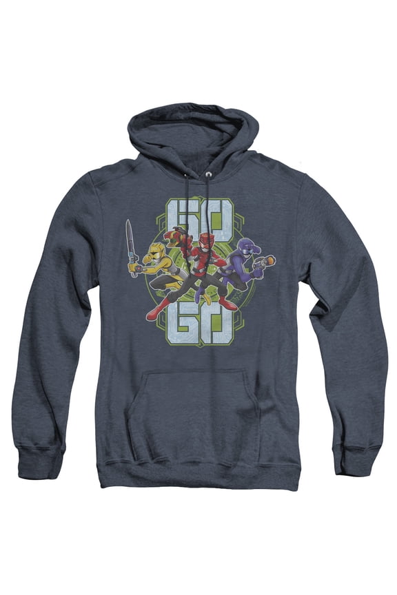 Power Rangers Go Go Adult Heather Hoodie Sweatshirt Navy