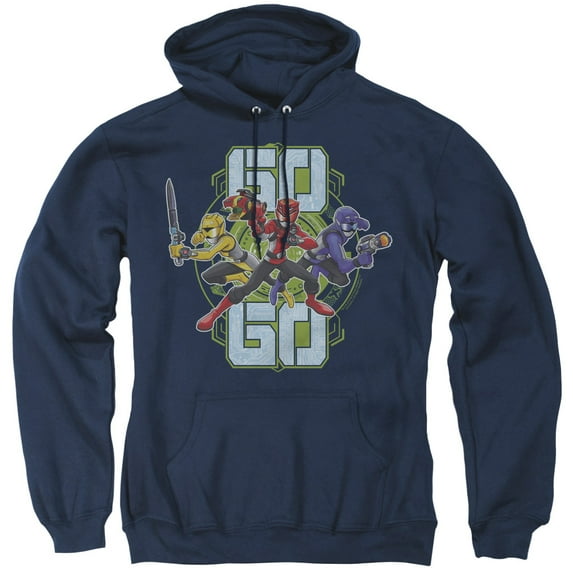 Power Rangers Go Go Adult Pullover Hoodie Sweatshirt Navy