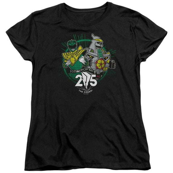 Power Rangers Green 25 Women's T-Shirt Black