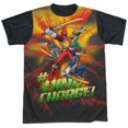 thumbnail image 1 of Power Rangers Hashtag Unisex Adult Halloween Costume Sublimated T Shirt, 1 of 4