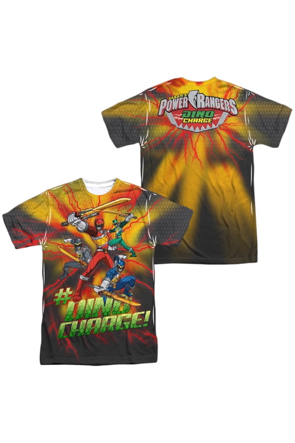 Power Rangers Hashtag Unisex Adult Sublimated Costume T Shirt (Front/Back), Small Multicolor