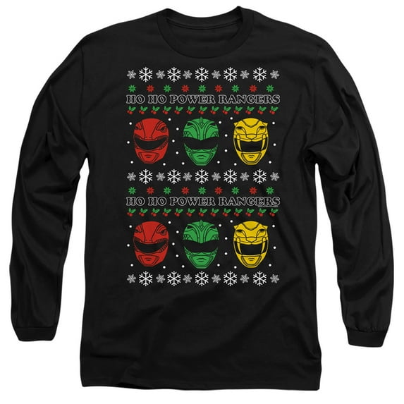 Power Rangers Ho Ho Power Rangers Ugly Christmas Unisex Adult Long-Sleeve T Shirt