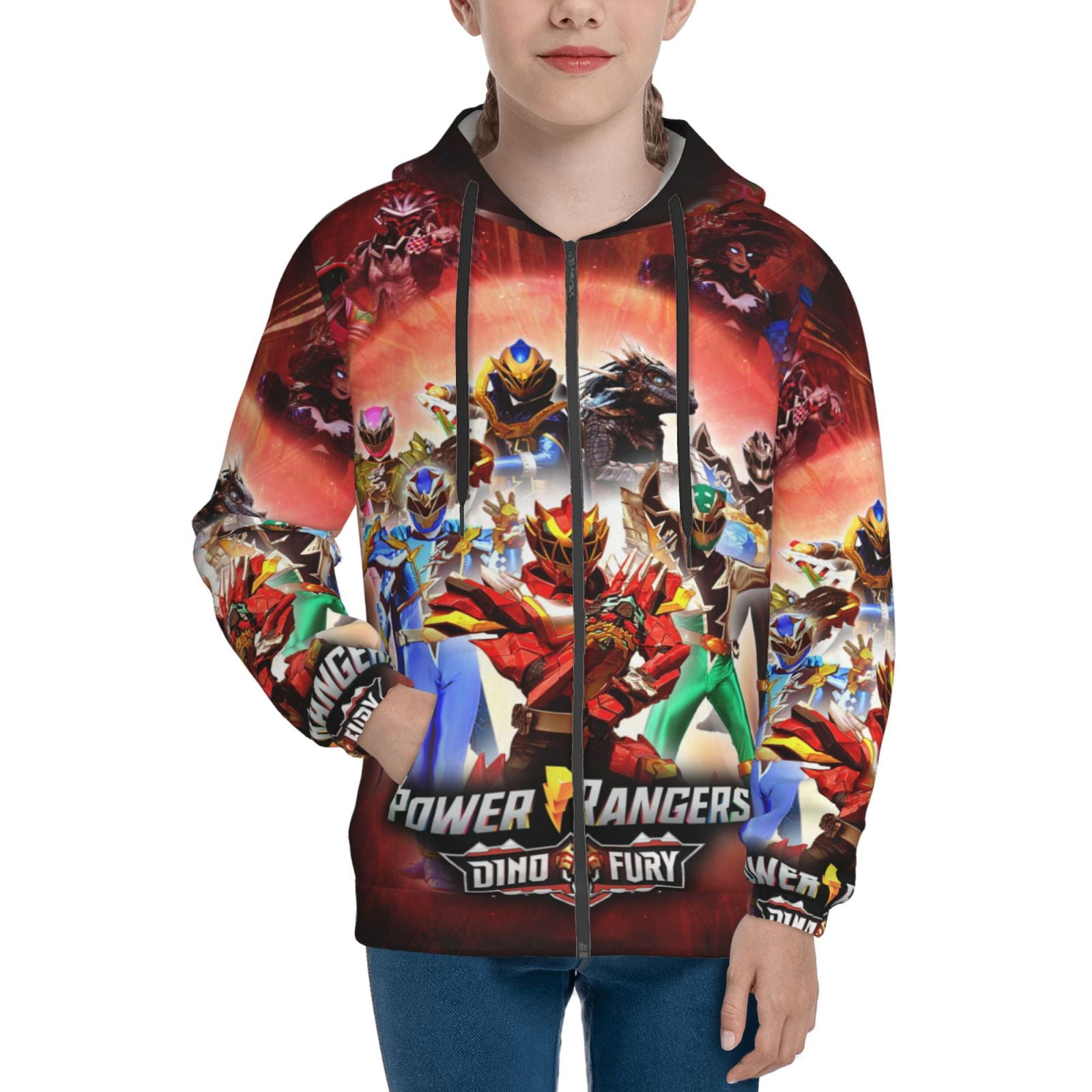 Nike Therma Boys Red Just Do It Zip Front Hoodie Sweatshirt Dri