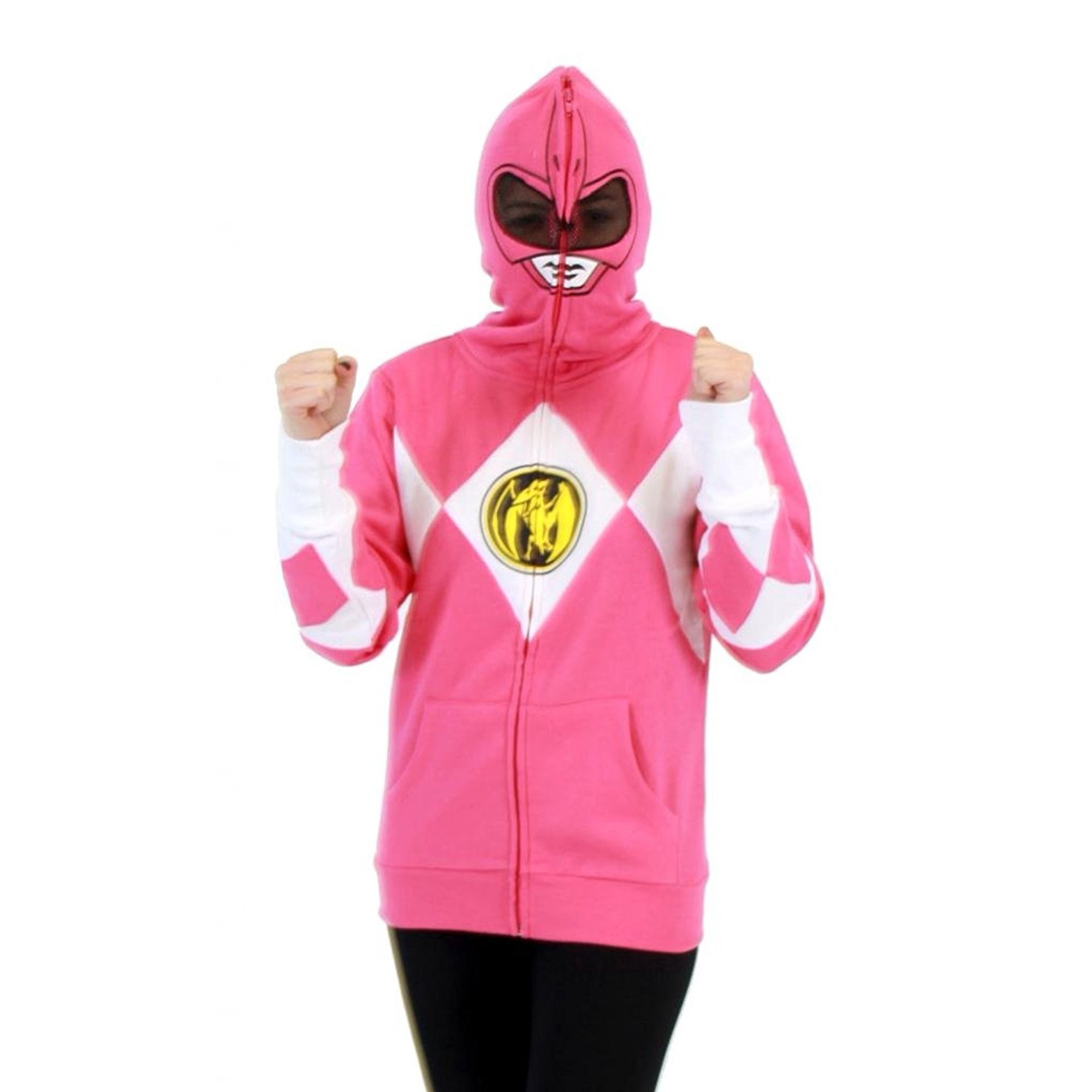 Power Rangers I Am Pink Ranger Full Zip Costume Hoodie Sweatshirt -  Walmart.com