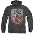 thumbnail image 1 of Power Rangers Impressionist Rangers Adult Heather Hoodie Sweatshirt Black, 1 of 1