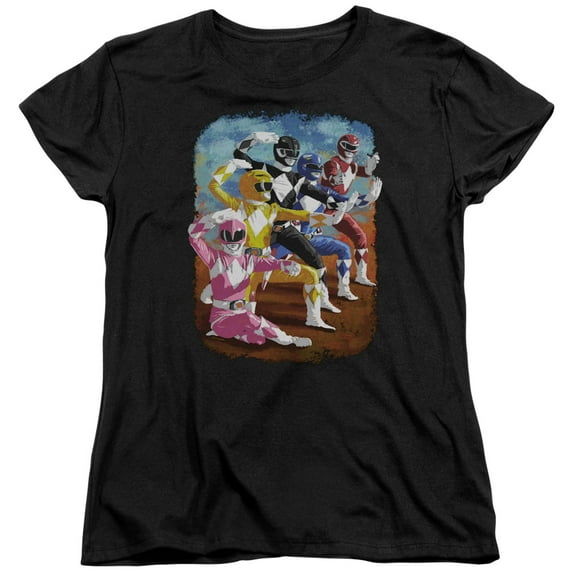 Power Rangers Impressionist Rangers Women's T-Shirt Black