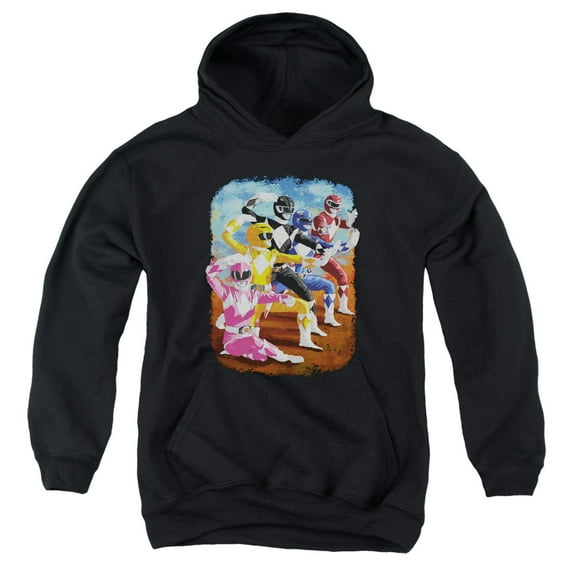 Power Rangers - Impressionist Rangers - Youth Hooded Sweatshirt - Medium