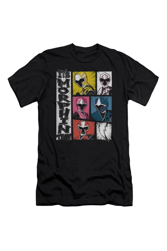 Power Rangers Its Morphin Time Adult 30/1 T-Shirt Black