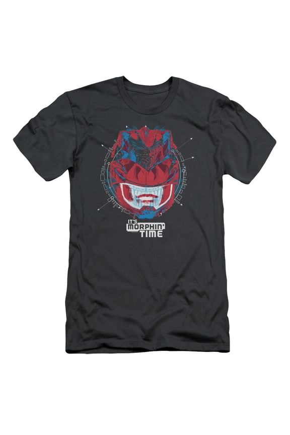 Power Rangers Its Morphin Time Adult 30/1 T-Shirt Charcoal