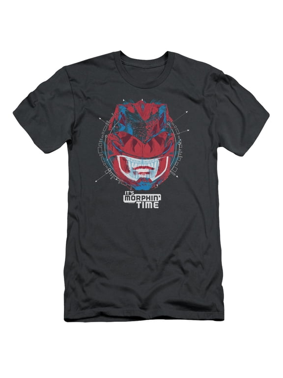Power Rangers Its Morphin Time Adult 30/1 T-Shirt Charcoal