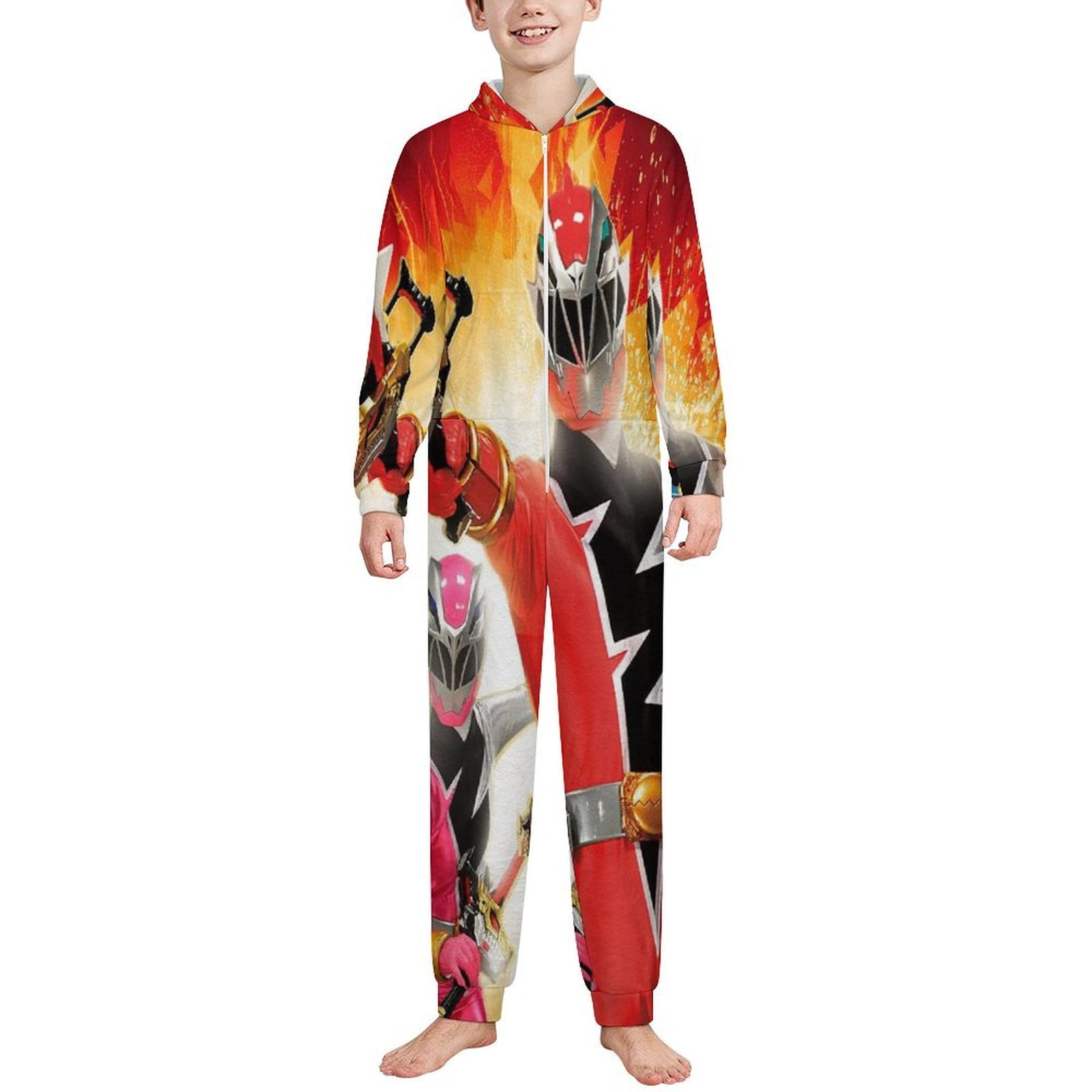 Power Rangers Kids Hooded Union Suit Pajama Onesie Blanket Sleeper for ...