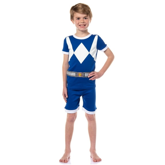 Power Rangers Kids' Mighty Morphin Character 2 Piece Tight Fit Short Sleeve and Shorts Pajama Set Loungewear