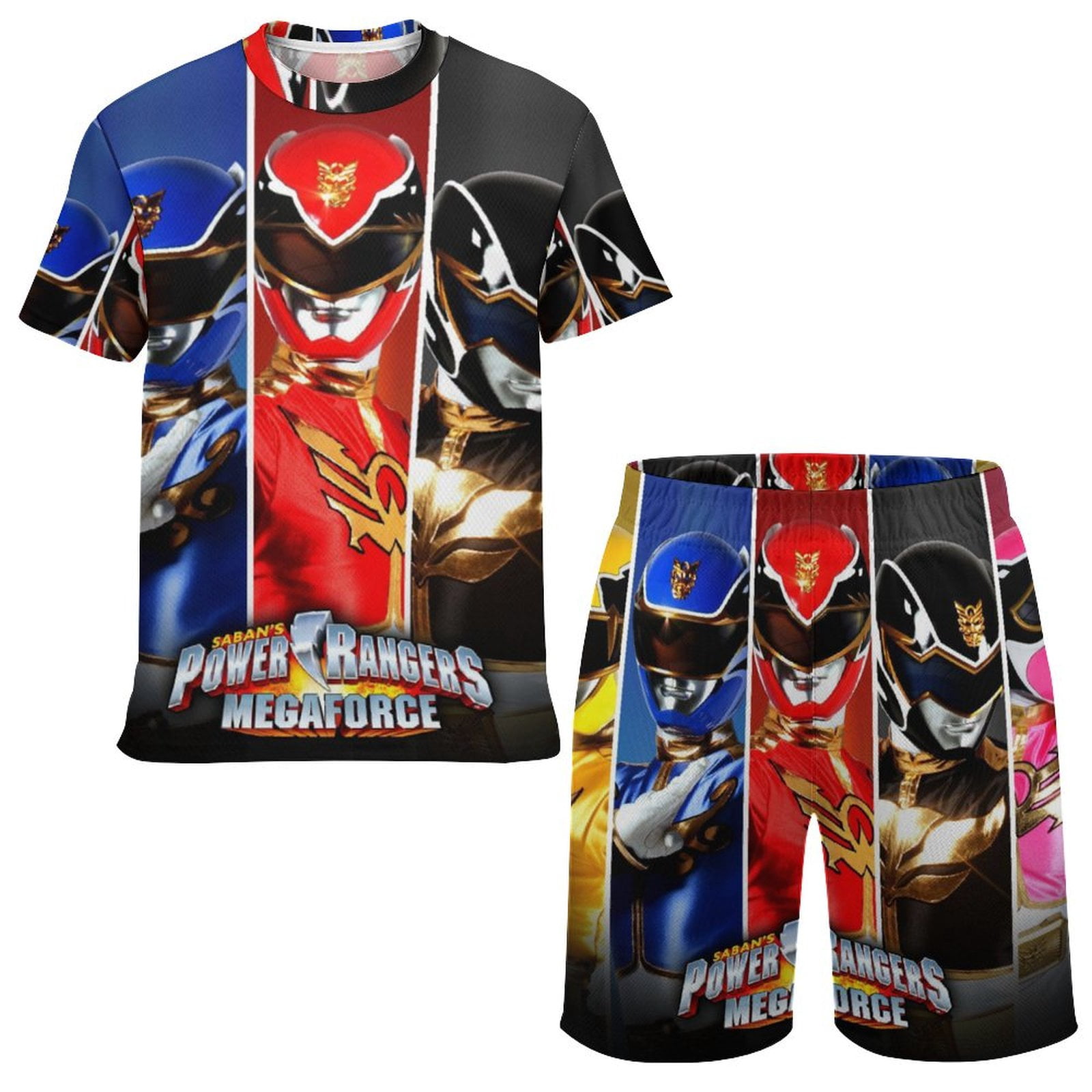 Power Rangers Kids Short Sleeve Mesh T-Shirt And Shorts Outfit Set ...