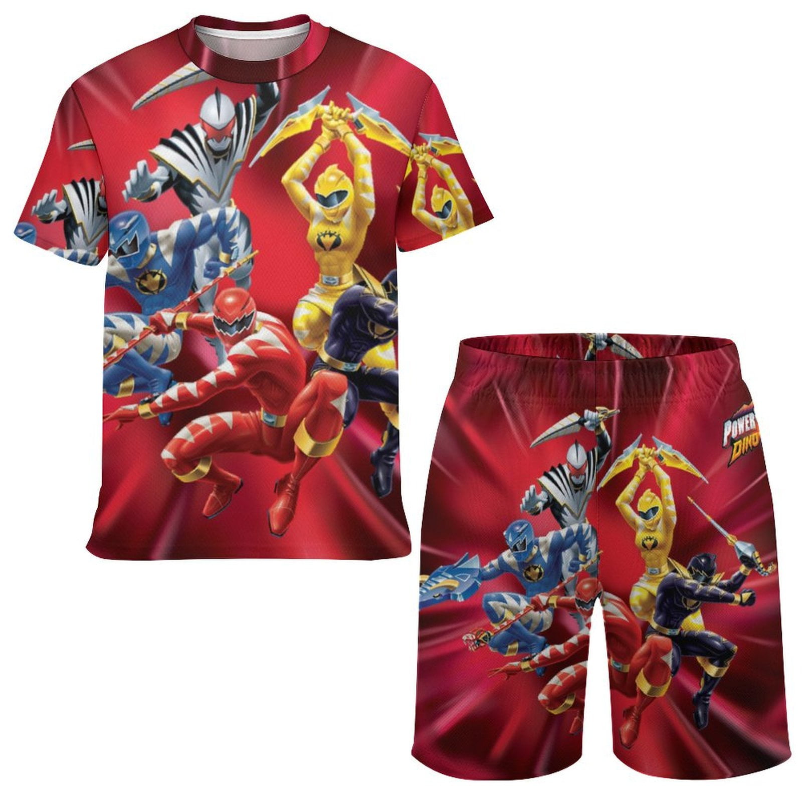 Power Rangers Kids Short Sleeve Mesh T-Shirt And Shorts Outfit Set ...