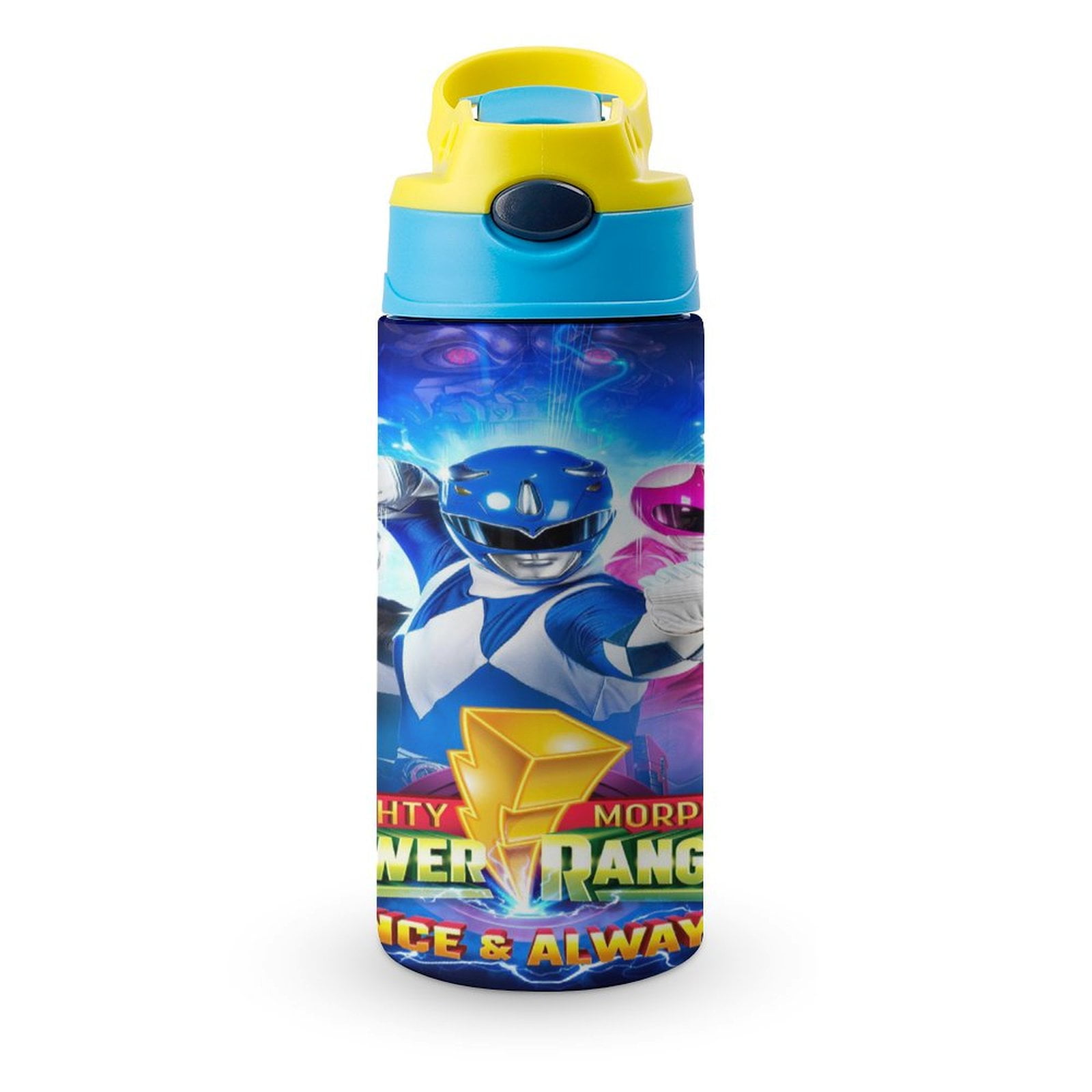 Power Rangers Kids Water Bottle with Silicone Straw And Spill-Proof Lid ...
