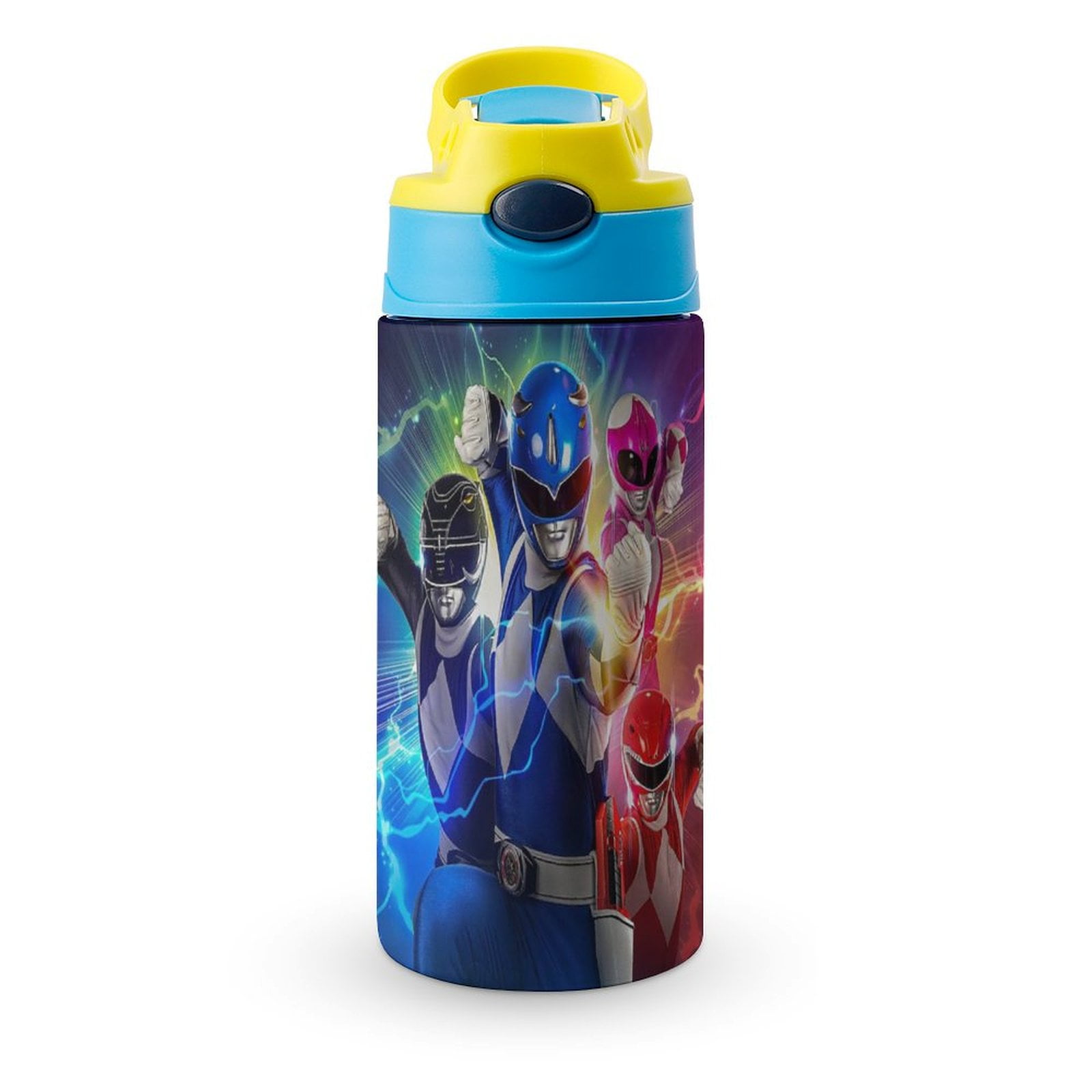 Power Rangers Kids Water Bottle with Silicone Straw And Spill-Proof Lid ...