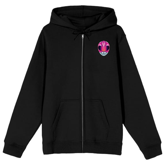 Power Rangers Kimberly With Bow & Arrow Long Sleeve Black Adult Zip-Up Hoodie-XL