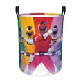 thumbnail image 1 of Power Rangers Laundry Basket Circular Laundry Hamper Dirty Clothes Storage Bucket Toy Organizer With Handles For Bedroom Bathroom College Dorm Medium, 1 of 8