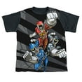 thumbnail image 1 of Power Rangers Lets Bolt Officially Licensed Black Back Sublimation Youth T Shirt, 1 of 2