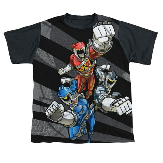 Power Rangers Lets Bolt Officially Licensed Black Back Sublimation Youth T Shirt