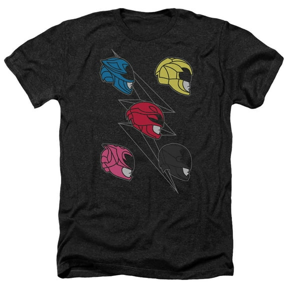 Power Rangers - Line Helmets - Heather Short Sleeve Shirt - Medium