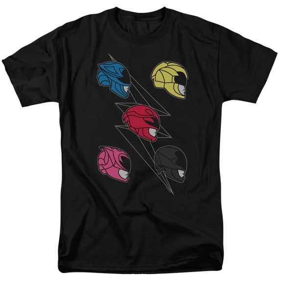 Power Rangers Line Helmets Officially Licensed Adult T Shirt