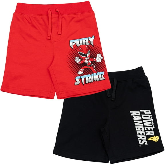 Power Rangers Little Boys French Terry 2 Pack Shorts