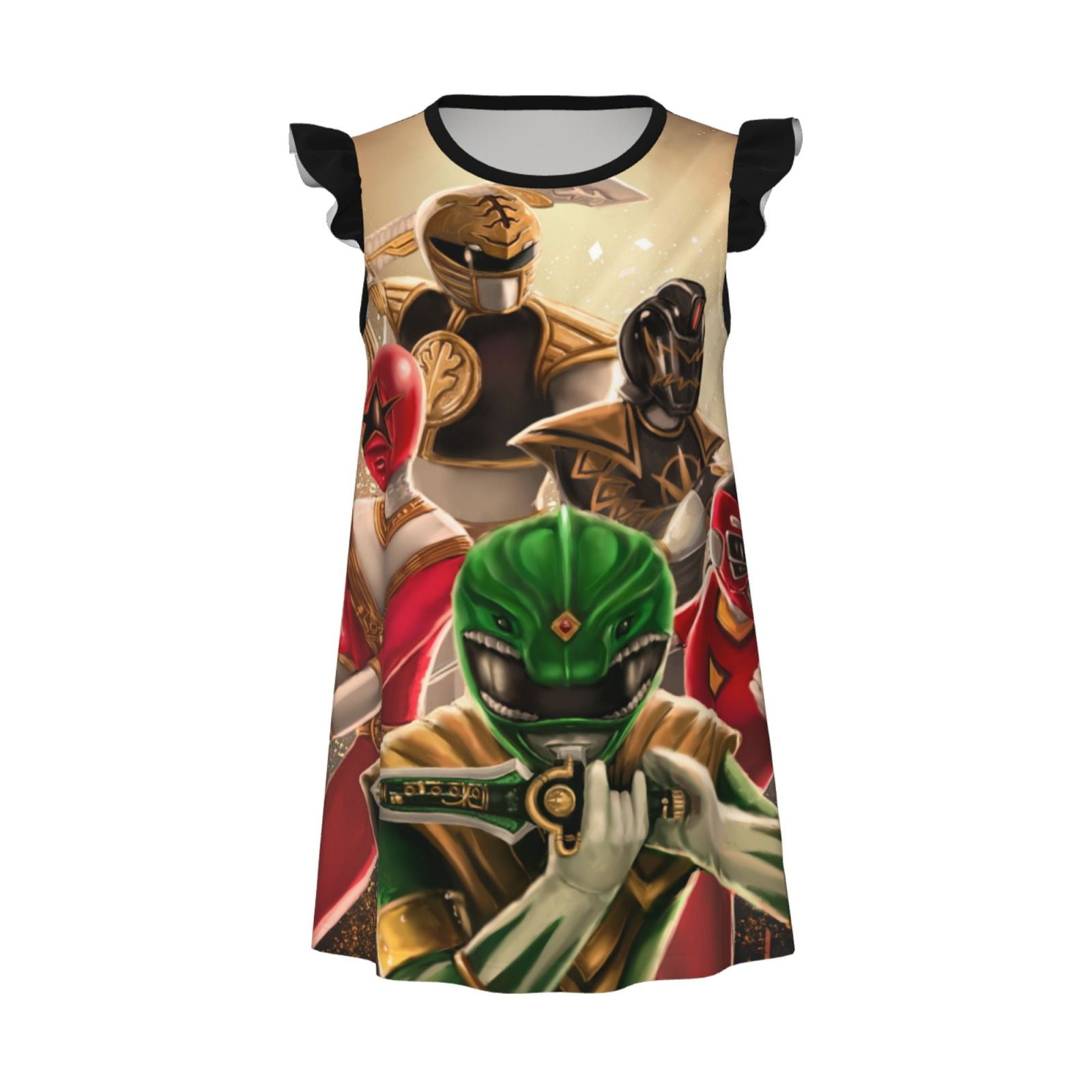 Power Rangers Little Girls Nightgown Short Flutter Sleeve Pajamas ...