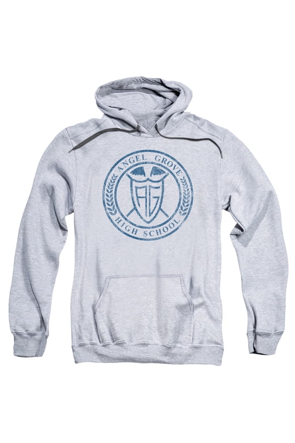 Power Rangers Men's Angel Grove Hs Hooded Sweatshirt Large Athletic Heather