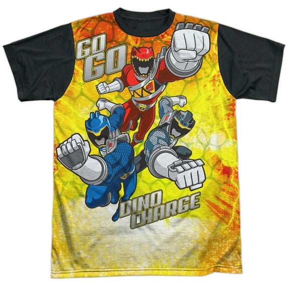 Power Rangers Men's Go Go Dino Charge Sublimation T-shirt White