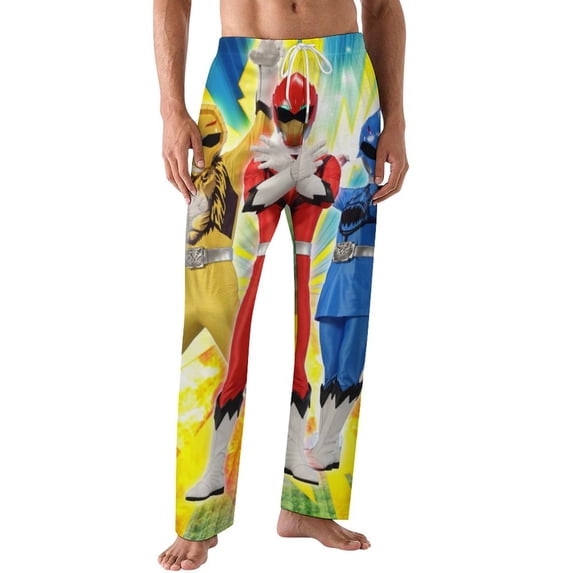 Power Rangers Men's Pajama Pants Ultra Lightweight Pjs Bottoms Sleepwear Bottom Pants with Pocket Drawstring
