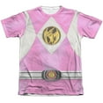 thumbnail image 1 of Mighty Morphin Power Rangers Pink Ranger Emblem (Front Back Print) Mens Shirt, 1 of 4