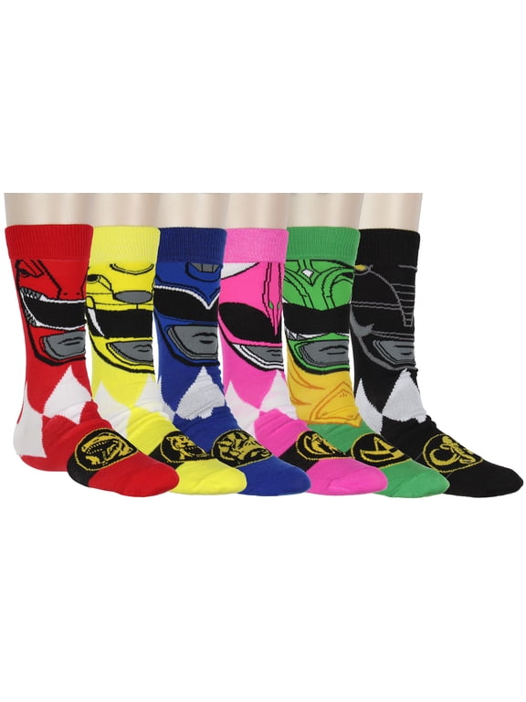 Men's Ranger Big Face Color-Inspired 6-Pack Mid-Calf Crew Socks Shoe Size 6-12