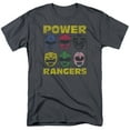 thumbnail image 1 of Power Rangers Men's  Ranger Heads T-shirt Charcoal, 1 of 2