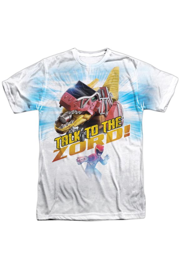 Power Rangers Men's Talk To Zord Sublimation T-shirt White