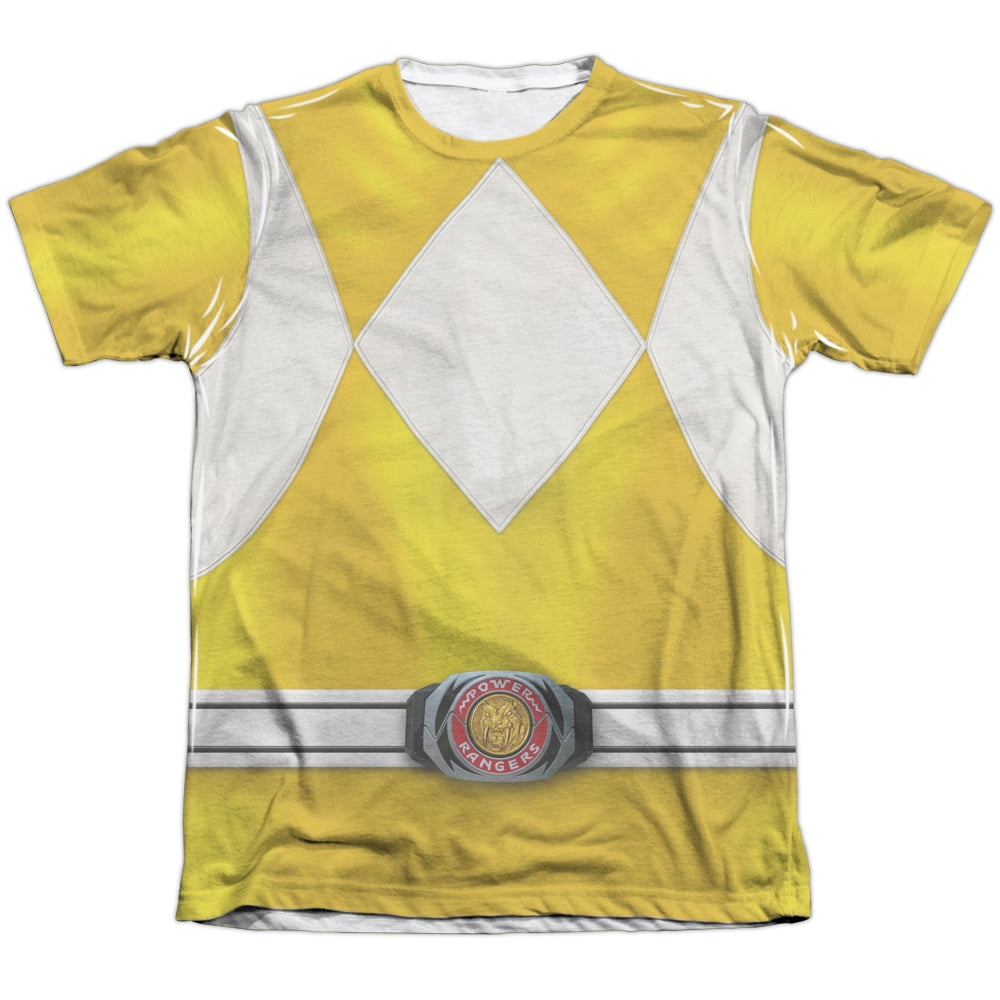 Power Rangers Men's Yellow Ranger Sublimation T-shirt White - Walmart.com