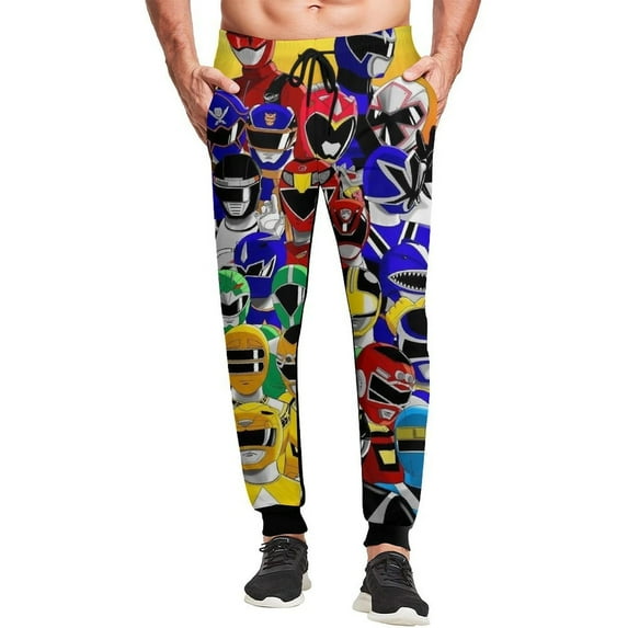 Power Rangers Mens Joggers Sweatpants Elastic Waist Casual Athletic Sports Trousers Comfortable Workout Track Pants 2XL