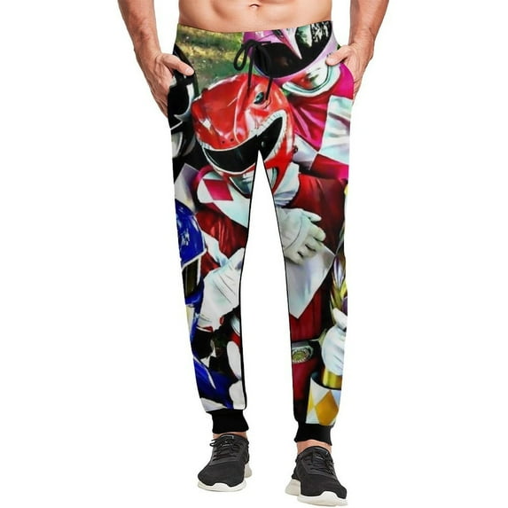 Power Rangers Mens Joggers Sweatpants Elastic Waist Casual Athletic Sports Trousers Comfortable Workout Track Pants S