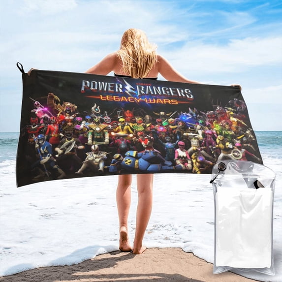 Power Rangers Microfiber Beach Towel Oversized Lightweight Quick Dry Sand Free Large Towels for Swimming Pool Camping Beach Accessories Travel Things for Vacation Essentials Gift