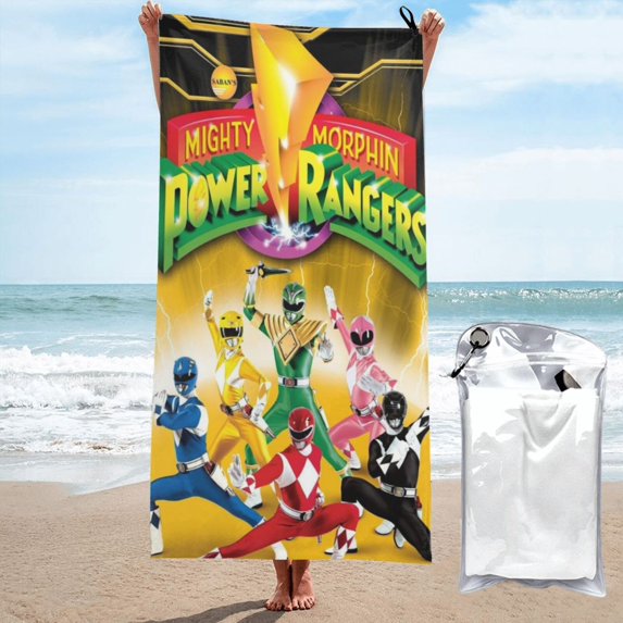 Power Rangers Microfiber Beach Towel Oversized Lightweight Quick Dry Sand Free Large Towels for Swimming Pool Camping Beach Accessories Travel Things for Vacation Essentials Gift
