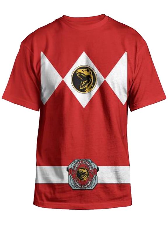 Power Rangers Mighty Fine Ranger Costume Adult Red T-Shirt