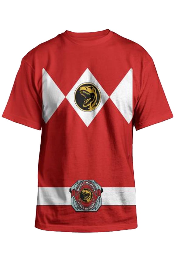 Power Rangers Mighty Fine Ranger Costume Adult Red T-Shirt