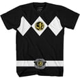 thumbnail image 1 of Power Rangers Mighty Morphin Black Boys Youth Armor Costume T-Shirt, 1 of 2