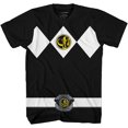 thumbnail image 1 of Power Rangers Mighty Morphin Black Boys Youth Armor Costume T-Shirt, 1 of 1