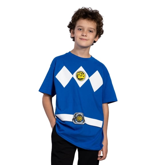 Power Rangers Blue Mighty Morphin Boys Costume T-Shirt for Youth