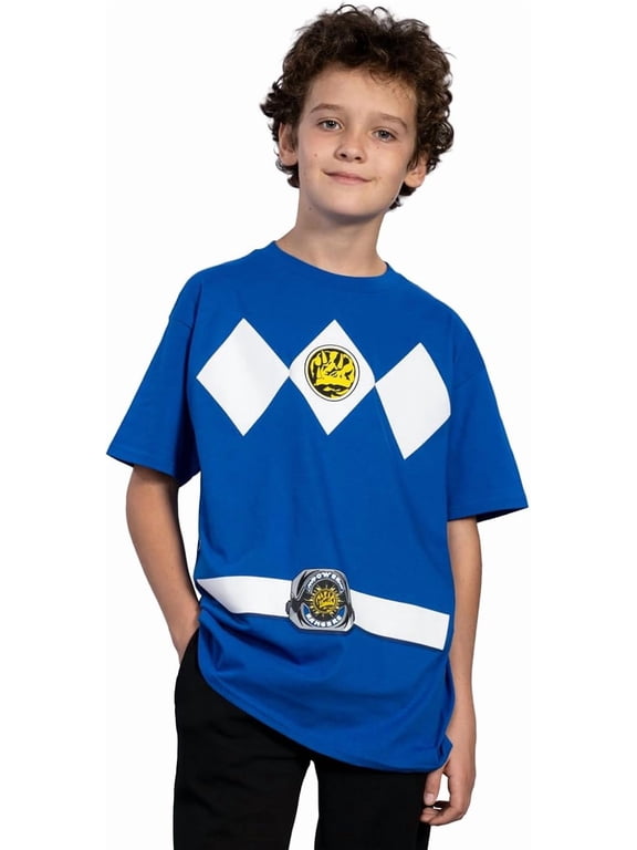 Blue Mighty Morphin Boys Costume T-Shirt for Youth